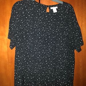 H&M Black and White Start Blouse